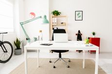 Interior view of a bright and modern home office